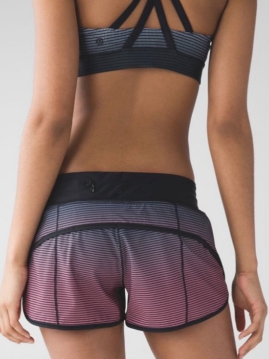 lululemon athletica Pants - LULULEMON H2O Double Gradient Pink Black Speed Short Size 6